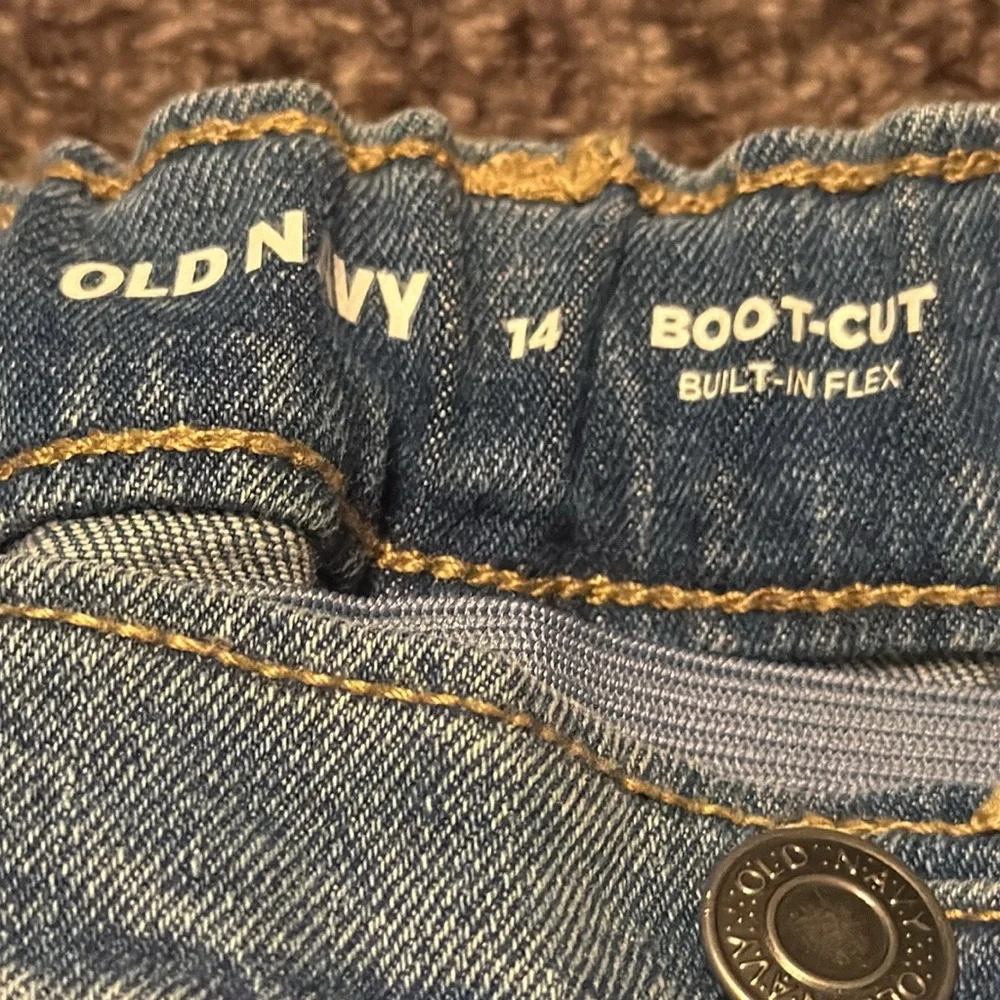 Old Navy Boot Cut Adjustable Waist Light Blue Jeans Girls 14